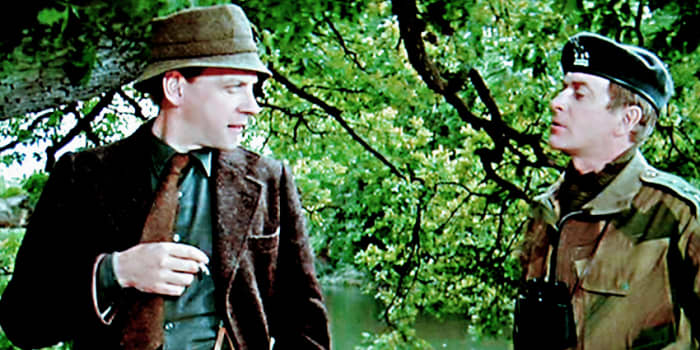 The two lead actors in the film, who also lead the plot to kidnap or assassinate Winston Churchill - Donald Sutherland as Liam Devlin and Michael Cained as Colonel Steiner