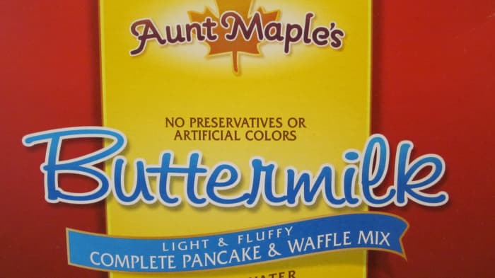 Aunt Who? Aunt Maple's Pancake Mix at $1.59 tastes as good as Krusteaz Retail Price $2.49