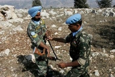 The United Nations peacekeepers are noted for their distinctive blue helmets, berets and in some cases, turbans.
