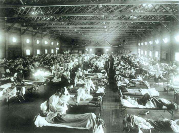 The Spanish flu pandmic of 1918 killed more than 50 million people. At the time, this was equivalent to 5 per cent of the world's population.