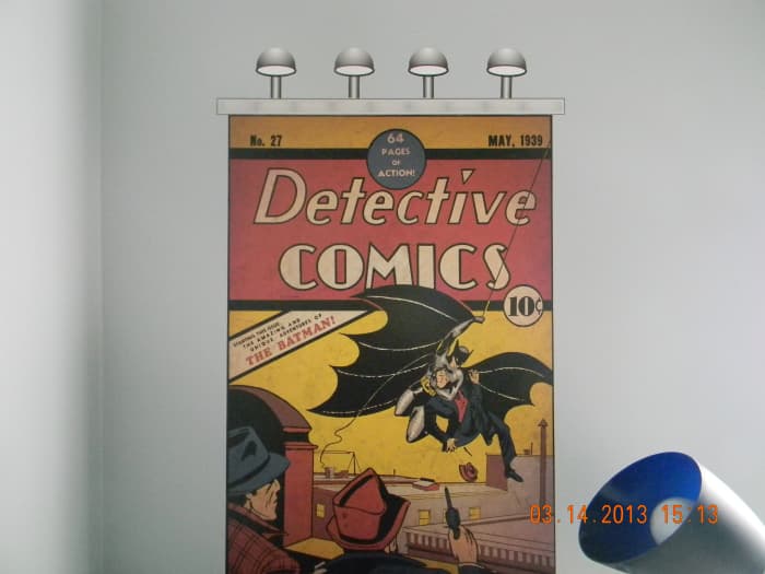 Batman first appeared in Detective Comics #27 in May, 1939. Now he can appear in this bedroom makeover for your very own Bat-Fan.