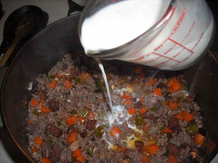 Reduce the heat to medium. Add the milk and nutmeg. Cook, stirring frequently until all of the milk is evaporated. Again, patience is key!