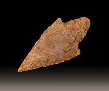 These hafted points might have been launched from bows. While "most attributes such as micro-residue distribution patterns and micro-wear will develop similarly on points used to tip spears, darts or arrows" and "explicit tests for distinctions betwe
