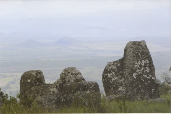 A Golden Mean spiral perfectly links Adam's Calendar, the Stone Altar just north of it, and two pyramids in the calley
