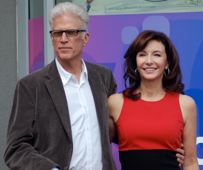 Mary Steenburgen with husband, Ted Danson. They married in 1995, after she separated Malcolm McDowell whom she had married in 1985.