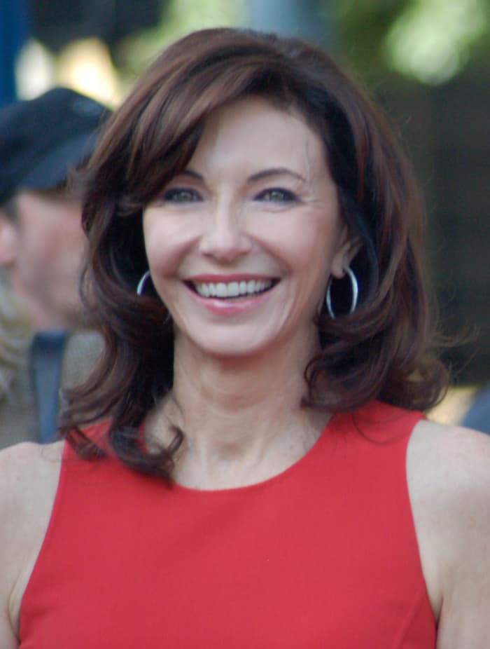 The beautiful Mary Steenburgen with minimal makeup and lovely wavy hair to enhance her natural beauty.