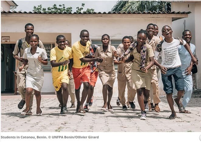 Students in Cotonou, Benin. The students received educational empowerment.