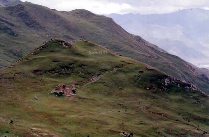 This Tibet Sky Burial site in the Yerpa valley is one of the most common places for Buddhist sky burials.