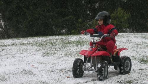 The Razor Dirt Quad Electric Four-Wheeled Off-Road Vehicle is great for smaller kid and even kids that are not used to riding four wheelers.