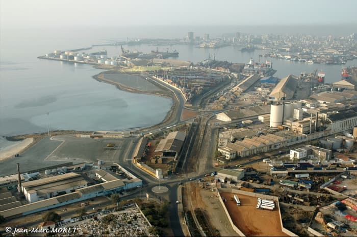 The port of Dakar, Senegal. The Senegalese capital is mainland Africa's westernmost city, situated at 14 Degrees North and 17 Degrees West - thus making it one of the westernmost places to use UTC as standard time.