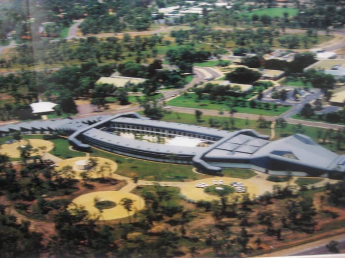 The Gagudju Crocodile Holiday Inn at Jabiru - The unique crocodile-shaped hotel at Kakadu National Park in the Northern Territory, Australia.