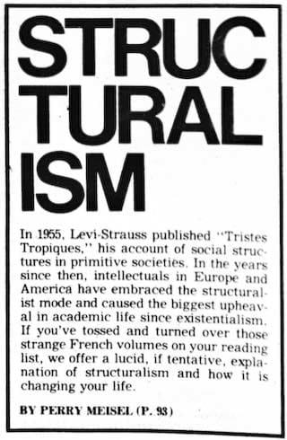 This is a great source to dig deeper into what Structuralism is and how it's used.