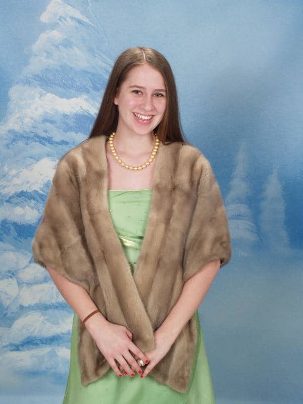 It is always good when your vintage mink matches your hair color, the soft pastel minks and blonde minks do good for light brown and blonde hair. Mink stoles go well with winter formal dances and formal events.