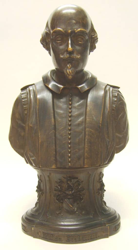 Bust of William Shakespeare, allegedly carved from a piece of Herne's Oak