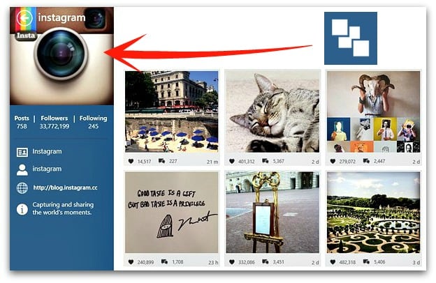Changing Instagram profile picture on PC with Windows InPic(InstaPic) client for windows 8 and above versions