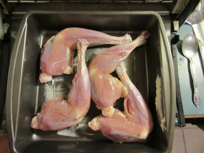 These 5 month old Brabanter roosters didn't produce much, being a light weight laying breed, but they still gave fairly decent drumsticks.