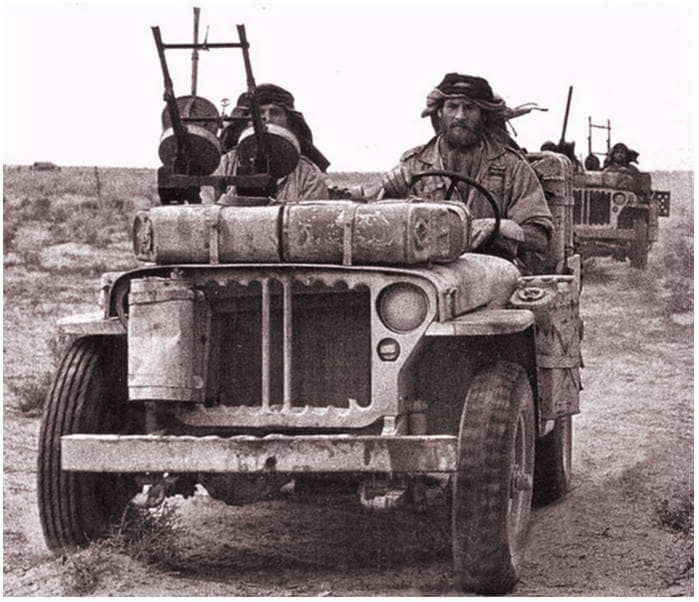 Men of 'L' Detachment SAS aboard their jeeps - maximum disruption at minimum cost was the aim; Hitler and many of his senior commanders held a pathological hatred of all commando forces