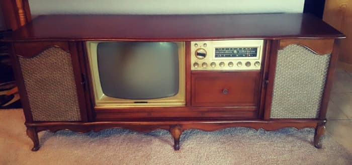 The plant in Austin made the picture tube, turntable, radio and vacuum tubes. The plant in Athens and Dallas made the cabinets and speakers, Raw chassis materials are punched out and finished at the plant in Houston along with every nut and bolt, the
