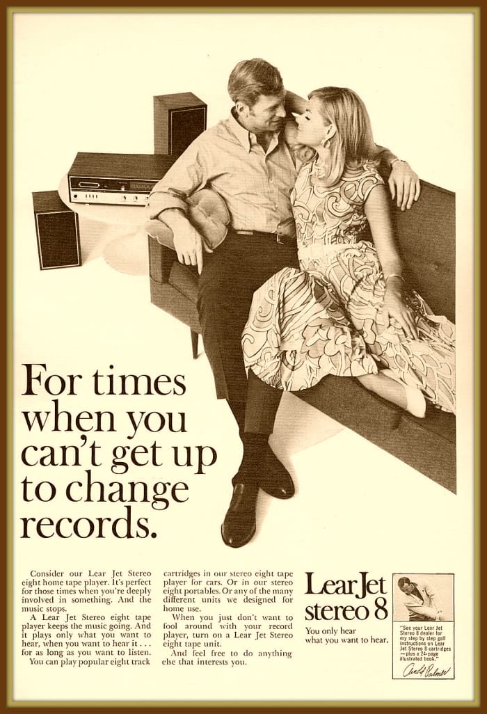 With the Lear Jet Stereo 8 Track system you discover for yourself the conveniences and musical perfection of Lear Jet tapes, decks and radios, the modern way to enjoy recorded entertainment.