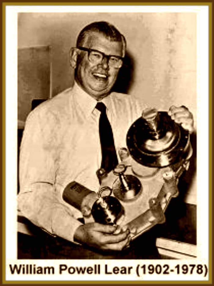William Lear invented the battery eliminator, and developed the 8 track cartridge audio tape system for stereo use which was widely used in the 1960s and 1970s. He had a remarkable career of over 46 years, and he received well over 120 patents.
