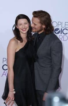 Caitriona Balfe (Claire) and Sam Heughan (Jamie) play the popular protagonists of Gabaldon's Outlander novels.