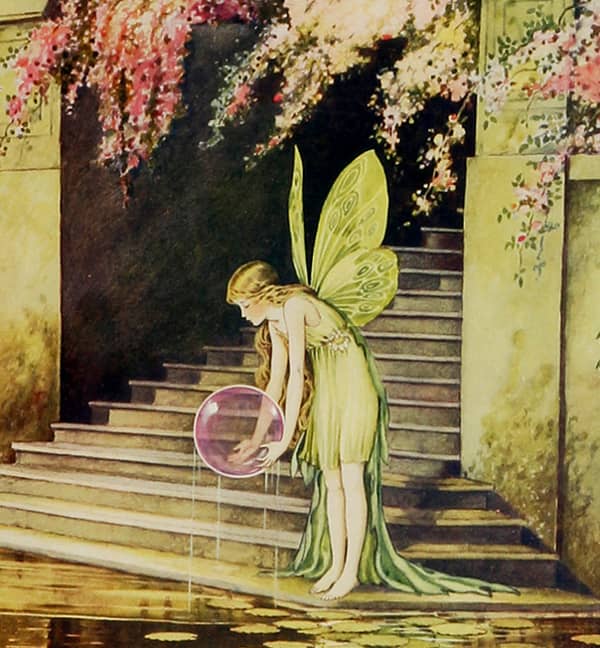 Here we show a portion of 'The Crystal Gazer' - it is from Ida Rentoul Outhwaite's suite published in "Fairyland" (1926).