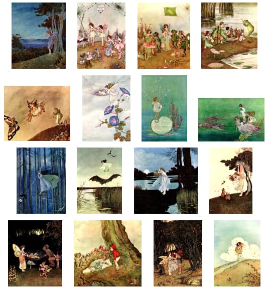Here we show each of the full-color designs by Ida Rentoul Outhwaite published in "The Enchanted Forest" (1921).