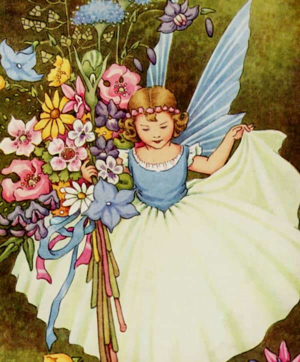 Here we show a portion of "A Bunch of Wild Flowers" - it is from Ida Rentoul Outhwaite's suite published in "A Bunch of Wild Flowers" (1948).