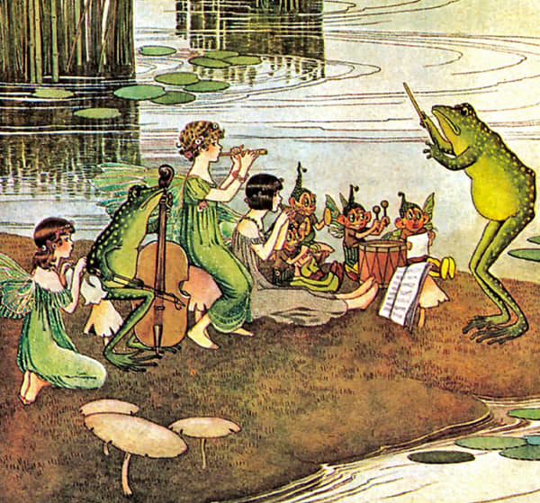 Here we show a portion of 'The Jazz Band' - it is from Ida Rentoul Outhwaite's suite published in "The Enchanted Forest" (1921).