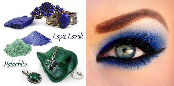 Lapis Lazuli and Malachite eye shadow 