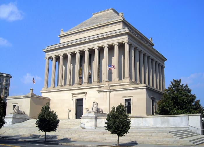 The Masonic House of the Temple of the Scottish Rite, Washington, D.C., by architect John Russell Pope,, was inspired by the Mausoleum at Halicarnassus.