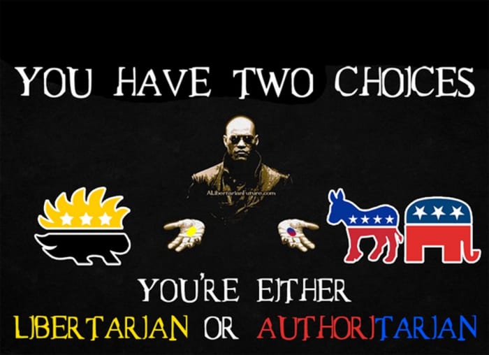 These two choices are true both politically and philosophically. Compromise always means authoritarianism wins.