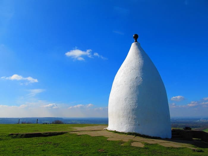 White Nancy which stands above Bollington Cheshire was built in 1817 by John Gaskell junior of North End Farm to commemorate the victory at the Battle of Waterloo