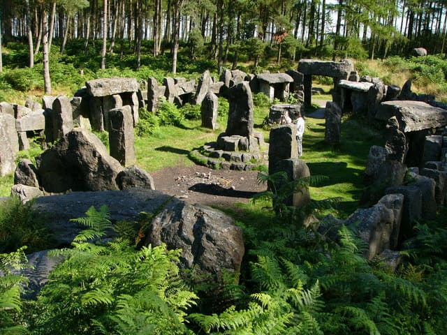 The Druids' Temple is a replica of Stonehenge built in about 1800 by William Danby in Ilton, North Yorkshire. During a time of agricultural depression and high unemployment, Danby hired local men to construct the folly, working at a full shilling a d