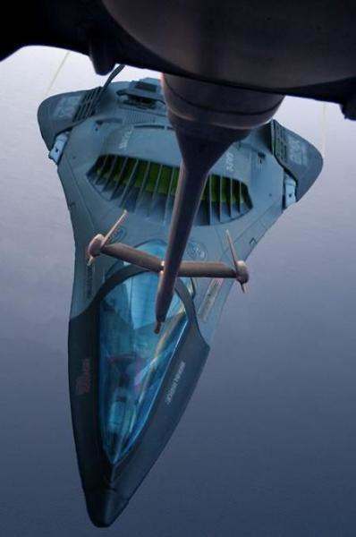 This secret craft is shown about to refuel, showing that some these aircraft do use conventional propulsion systems.