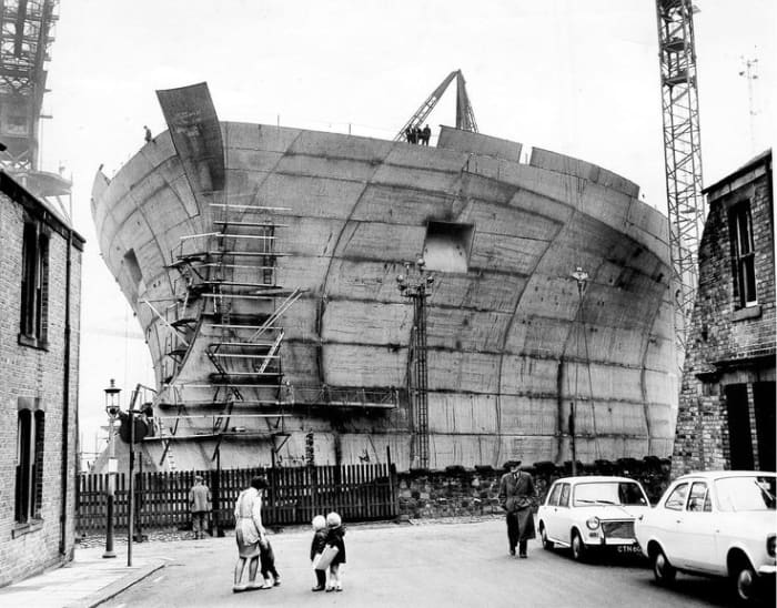 Shipbuilding, another Tyneside venture, Several yards near the Tyne mouth launched vessels. Down the road was Sunderland, Larger facilities took up much of the River Wear shores at several yards. Both used steel that came from Consett and Teesside