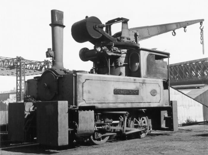 One of several at the Doxford Yard on the River Wear at Sunderland, a Doxford Crane Tank Loco at rest between tasks. These could be seen from the main line - one has been preserved at Beamish Open Air Museum