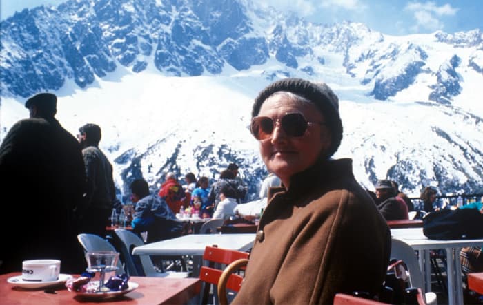 Hannah in the Alps on her tour of Europe, "Innocent Abroad" would show her to be anything but innocent, just not far-travelled