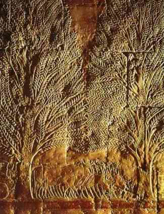 Part of the relief from the Mortuary Temple of Queen Hatshepsut; Deir al-Bahri. This section shows part of the trading trip to the land of Punt.