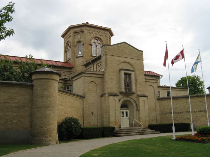 Oxford County Board of Health in Woodstock, Ontario. The building it's based out of is actually an old jail.