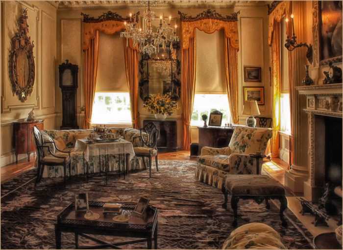 One of the rooms in the Mansion, featuring antique charm and family comfort