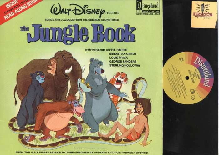 Walt Disney's "Jungle Book" Disneyland Records Storyteller ST 3948 12" LP Vinyl Record (1967) Gatefold Cover w/ Illustrated Book