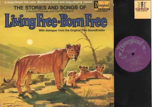 The Stories and Songs of "Living Free Born Free" Disneyland Records Storyteller ST-3803 12" LP Vinyl Record (1972) Gatefold Cover w/ Illustrated Book