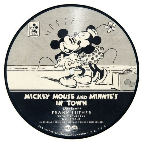 Frank Luther and His Orchestra "Mickey Mouse and Minnie's Mouse In Town" RCA Victor 225 B 7" 78 rpm Shellac Record Silly Symphony