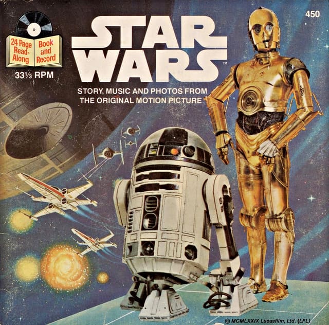 Star Wars Buena Vista Records 450 7" Vinyl Record, US Pressing (1979) 33 1/3 rpm w/ 24 Page Read Along Book