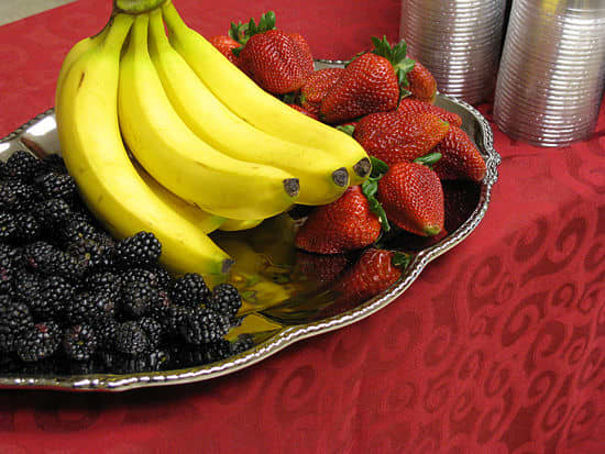 Fresh Fruit of all types will taste delicious in your blueberry muffin mix. Keep in mind that berries like blueberries and blackberries will bleed their juices into the baked goods while they bake.