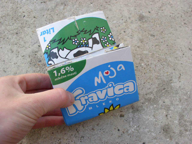 Have a good look at the texts and images on the package and try to decide which part of the design should go where.