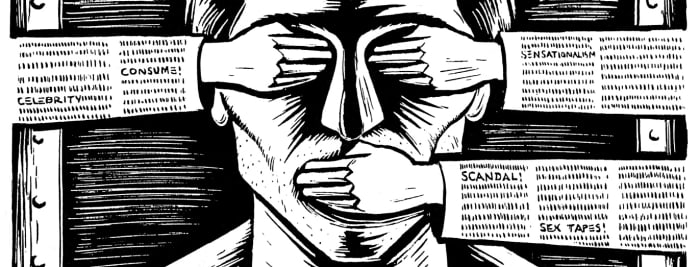 The media promotes celbrits, consumerism, Sensationalism, sandal, sex tapes and the whole bit. This means that the media monopolizes images, ideas and thoughts: that is technopoly at its worst, but works best for it.