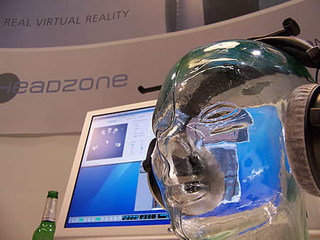 Head-scratcher of a pair of headphones. The demo did sound realistic - the phones ae designed to rotate the simulated environment as you turn your head. If "virtual" means fake, is a real fake any better? This is a true virtual analog synthesis