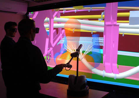This is a Dassault Systemes, the company specializing in 3D and lifelike experiences. Sme people are torn between the real world and a virtual(the matrix), which is revealed as a false reality